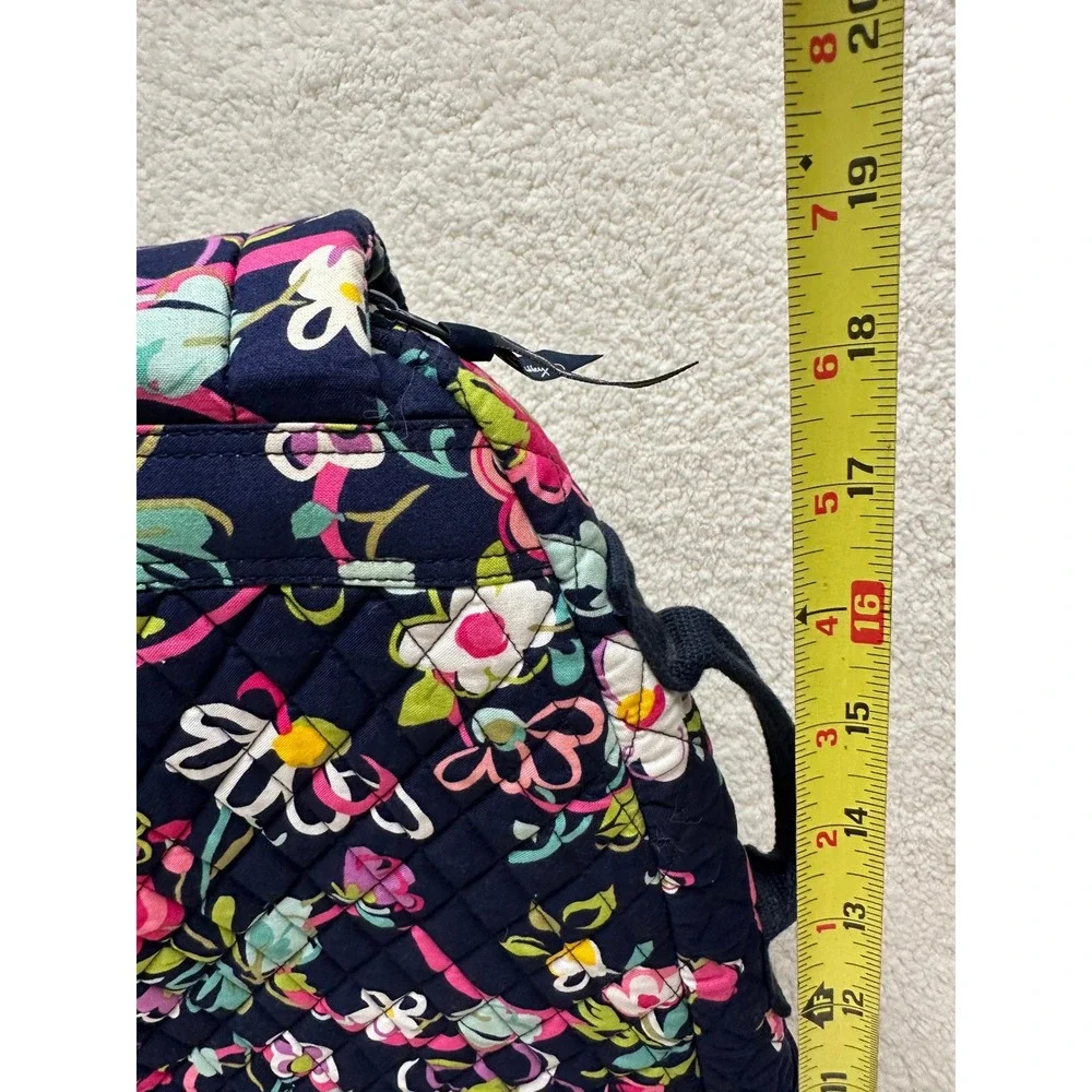 Vera Bradley Sling Tennis Backpack Navy Quilted Cotton Everyday Bag